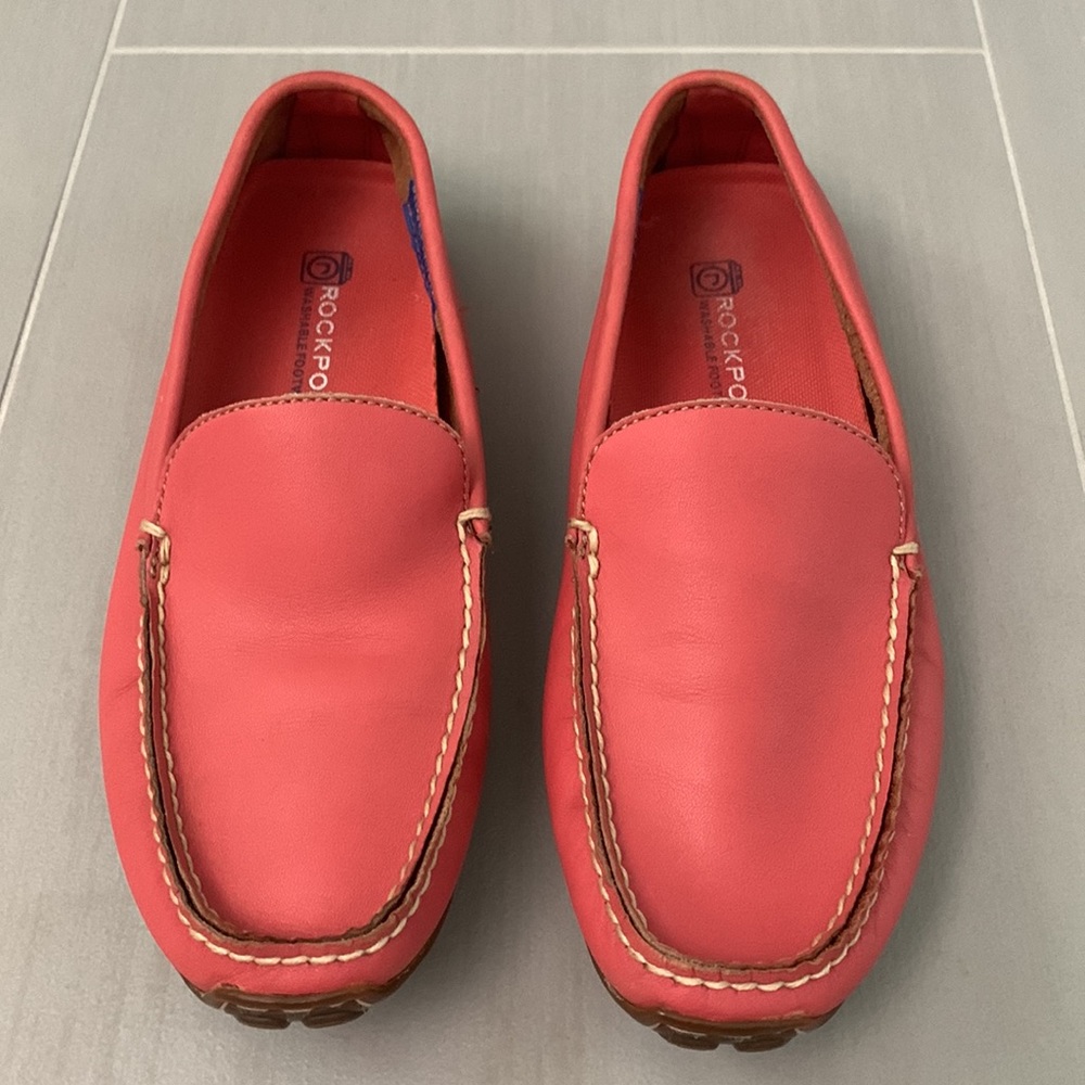 ❤️ROCKPORT Women’s Driving Shoes Loafers - Coral Leather - Washable - Sz. 6.5W